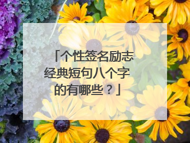 个性签名励志经典短句八个字的有哪些？