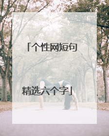 个性网短句精选六个字