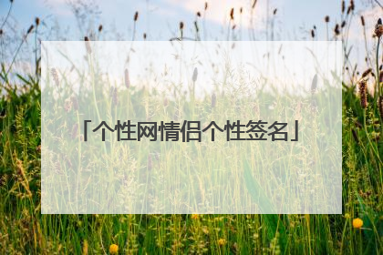 个性网情侣个性签名