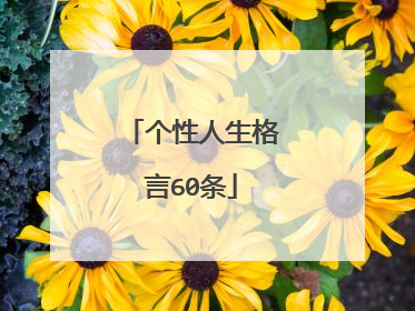 个性人生格言60条