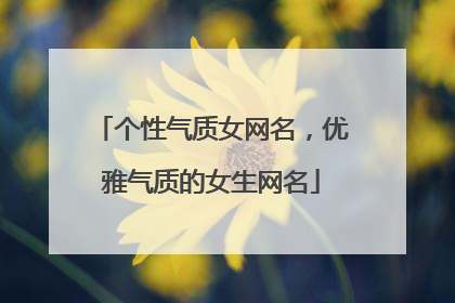 个性气质女网名,优雅气质的女生网名