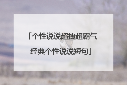 个性说说超拽超霸气 经典个性说说短句