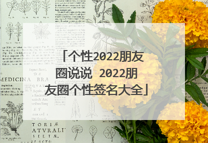 个性2022朋友圈说说 2022朋友圈个性签名大全