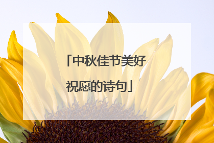 中秋佳节美好祝愿的诗句
