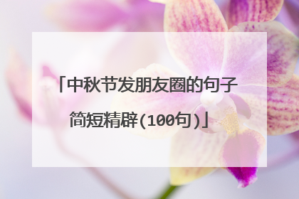 中秋节发朋友圈的句子简短精辟(100句)