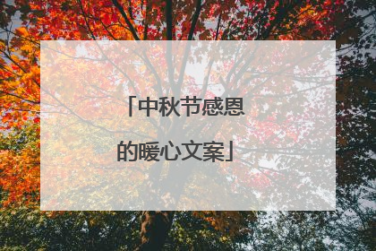 中秋节感恩的暖心文案