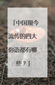 中国现今流传的四大俗语都有哪些?