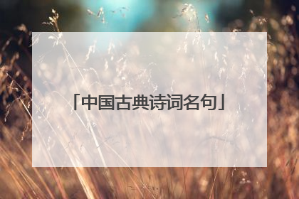 中国古典诗词名句