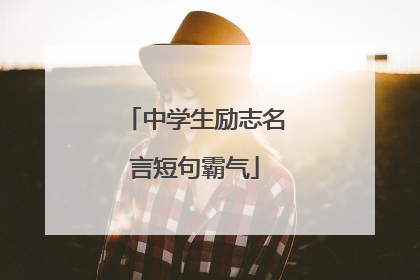中学生励志名言短句霸气