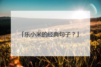 乐小米的经典句子？
