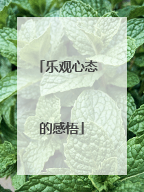 乐观心态的感悟