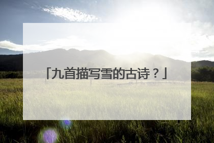 九首描写雪的古诗?