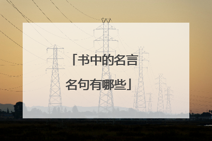 书中的名言名句有哪些