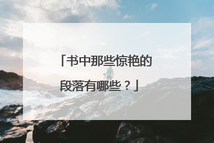 书中那些惊艳的段落有哪些?