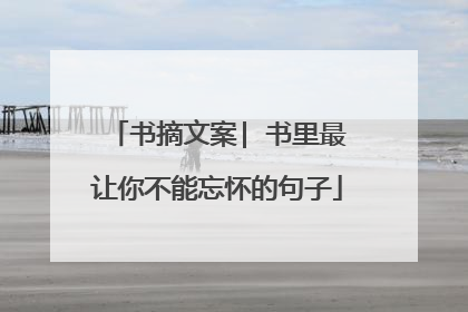 书摘文案| 书里最让你不能忘怀的句子