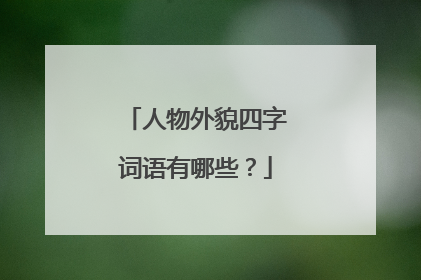 人物外貌四字词语有哪些?