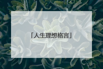人生理想格言