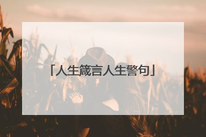 人生箴言人生警句