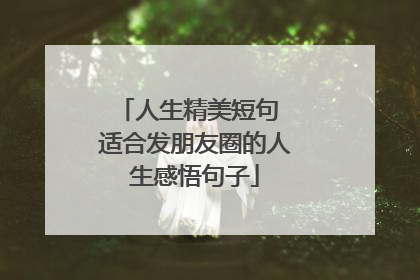 人生精美短句 适合发朋友圈的人生感悟句子
