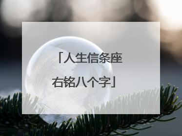人生信条座右铭八个字