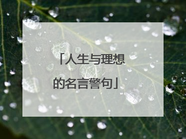 人生与理想的名言警句