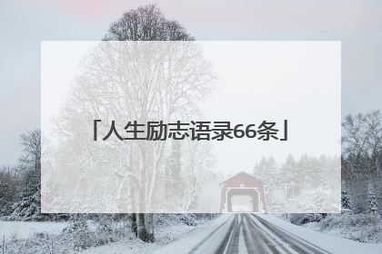 人生励志语录66条