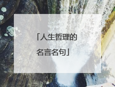 人生哲理的名言名句