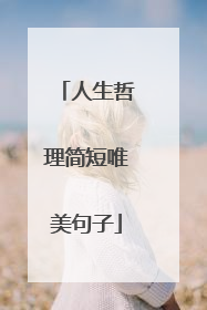 人生哲理简短唯美句子
