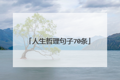 人生哲理句子70条