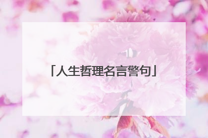 人生哲理名言警句