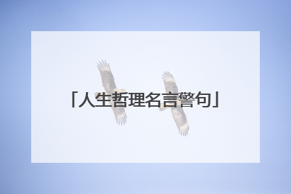 人生哲理名言警句