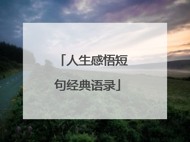 人生感悟短句经典语录