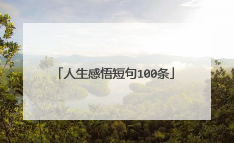 人生感悟短句100条