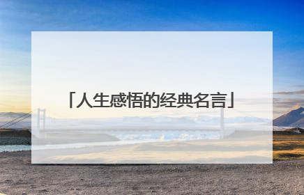 人生感悟的经典名言