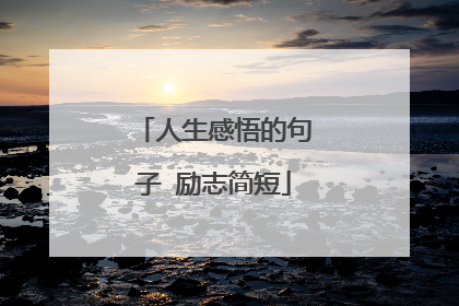 人生感悟的句子 励志简短