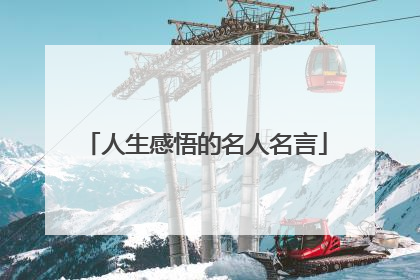 人生感悟的名人名言