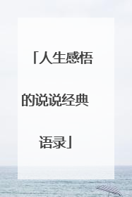 人生感悟的说说经典语录