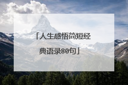 人生感悟简短经典语录80句
