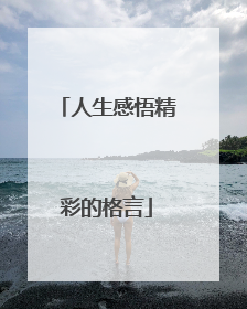 人生感悟精彩的格言
