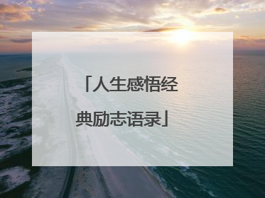 人生感悟经典励志语录