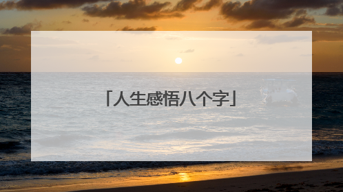 人生感悟八个字