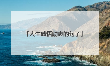 人生感悟励志的句子