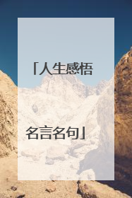 人生感悟名言名句