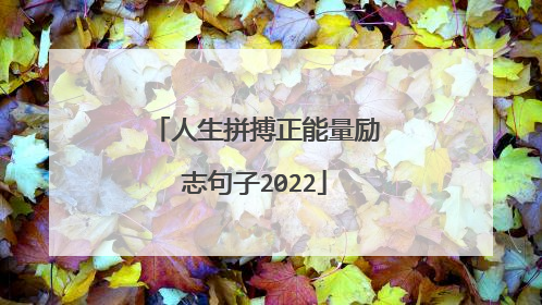 人生拼搏正能量励志句子2022