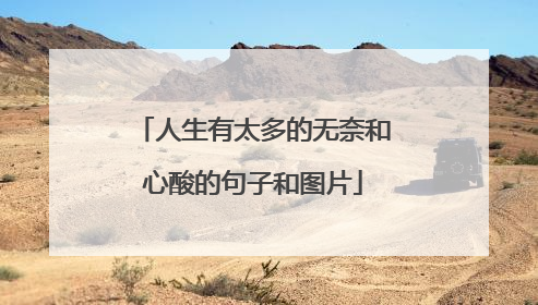 人生有太多的无奈和心酸的句子和图片