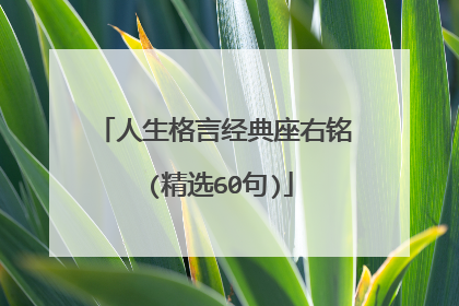 人生格言经典座右铭 (精选60句)