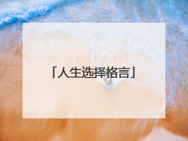 人生选择格言