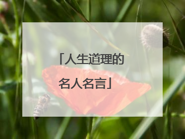 人生道理的名人名言