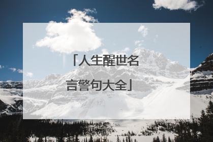 人生醒世名言警句大全