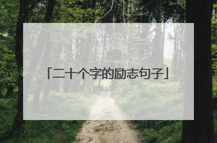 二十个字的励志句子
